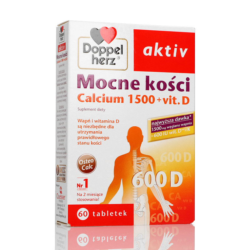 Doppelherz aktiv Mocne kości , tabletki z wapniem i witaminą D, 60 szt.