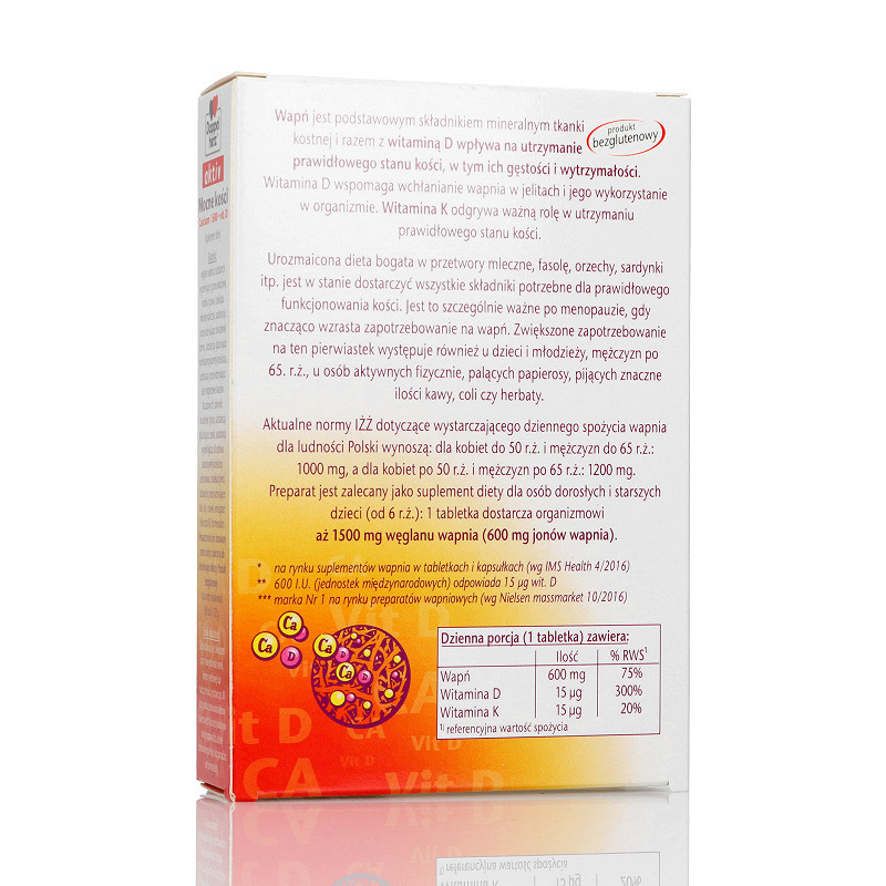 Doppelherz aktiv Mocne kości , tabletki z wapniem i witaminą D, 60 szt.