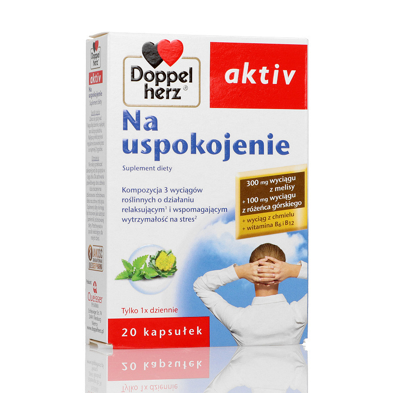 Doppelherz aktiv Na Uspokojenie, kapsułki ze składnikami redukującymi napięcie nerwowe, 20 szt.