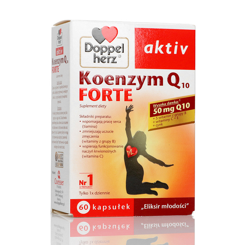 Doppelherz aktiv Koenzym Q10 FORTE kapsułki ze składnikami dostarczającymi energii i redukujące zmęczenie, 60 szt.