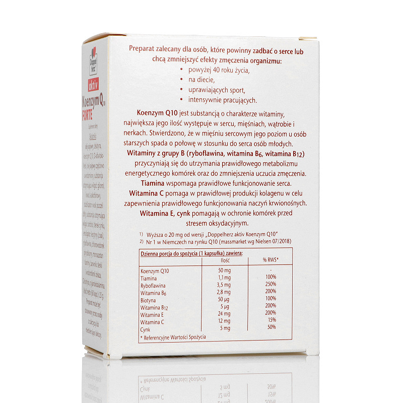 Doppelherz aktiv Koenzym Q10 FORTE, kapsułki ze składnikami dostarczającymi energii i redukujące zmęczenie, 60 szt.