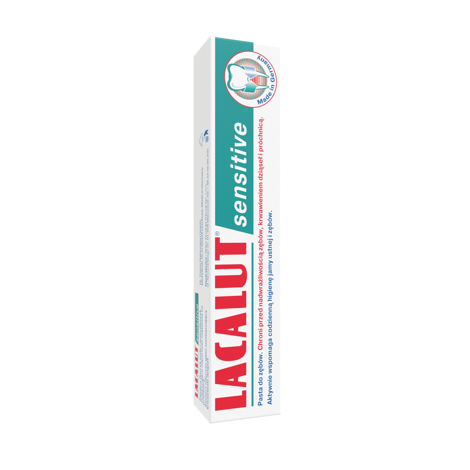 Lacalut Sensitive, pasta do zębów wrażliwych, chroni przed krwawieniem dziąseł i próchnicą, 75 ml