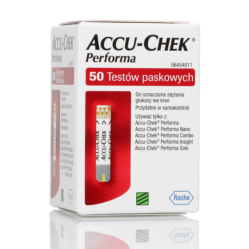 Accu-Chek Performa, test paskowy do mierzenia poziomu glukozy we krwi, 50 szt.