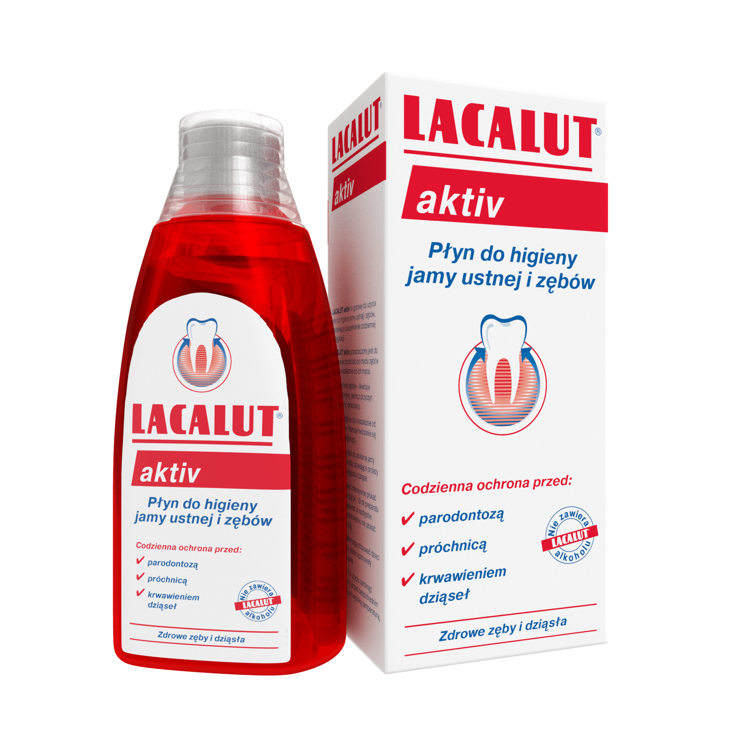 Lacalut Aktiv, płyn do płukania jamy ustnej chroni przed krwawieniem dziąseł i próchnicą, 300 ml