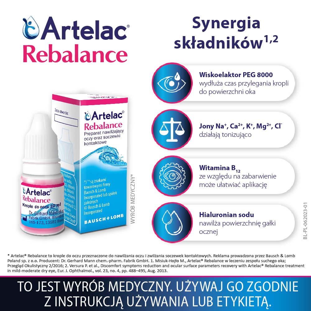 Artelac Rebalance, krople do oczu nawilżające, 10 ml
