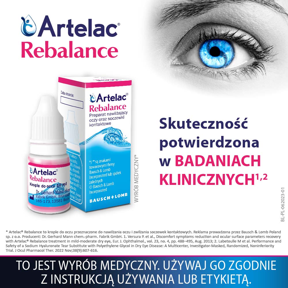 Artelac Rebalance, krople do oczu nawilżające, 10 ml