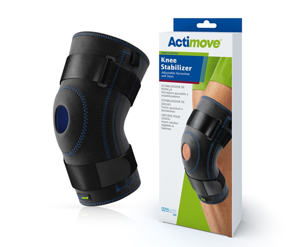 Actimove Sports Edition, orteza stawu kolanowego z odsłoniętą rzepką, czarna, 1 szt.