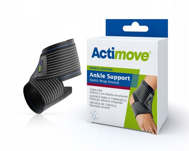 Actimove Sports Edition , stabilizator stawu skokowego z elastycznym pasem do owijania, rozmiar M, 1 szt.