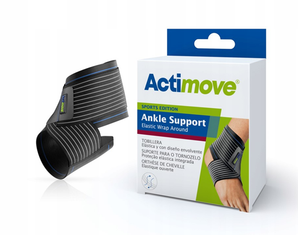 Actimove Sports Edition, stabilizator stawu skokowego z elastycznym pasem do owijania, rozmiar S, 1 szt.