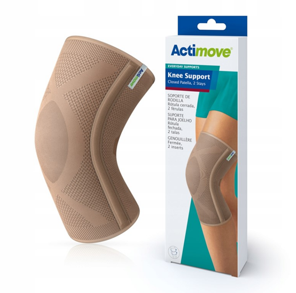 Actimove KNEE SUPPORT CLOSED PATELLA, opaska stabilizująca staw kolanowy z zabudowaną rzepką i 2 fiszbinami, rozmiar XL, 1 szt.
