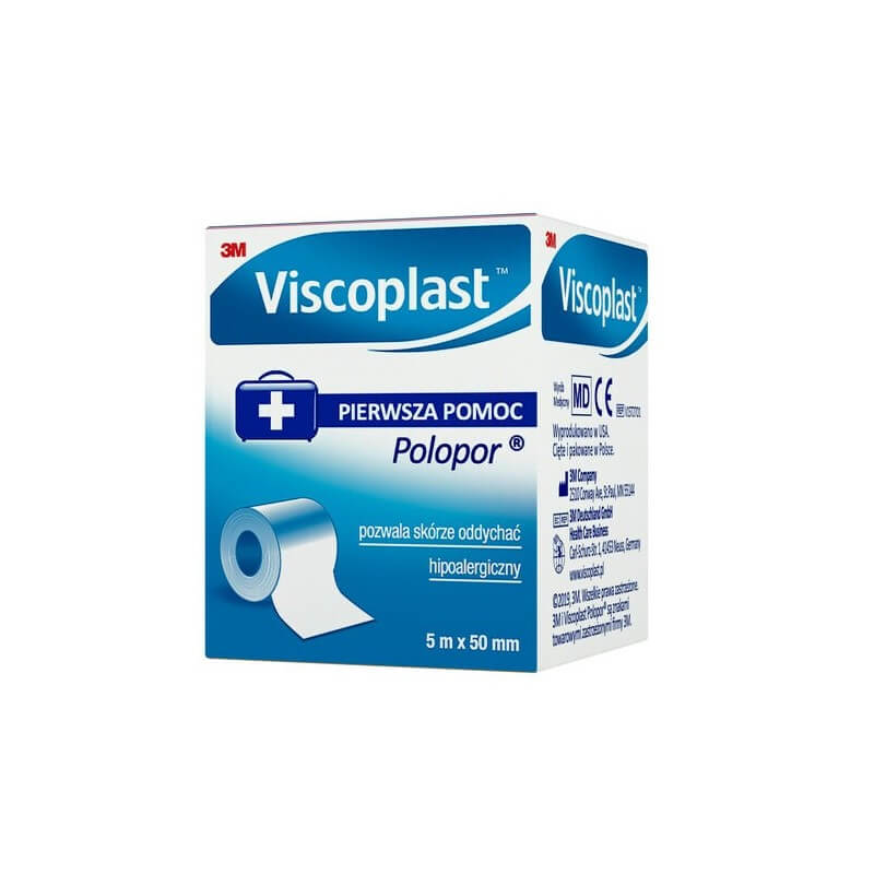 Viscoplast Polopor, przylepiec, rolka 5 m x 50 mm, 1 szt.