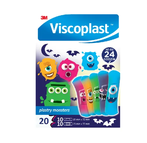 Viscoplast Monsters, plastry dla dzieci, 20 szt.