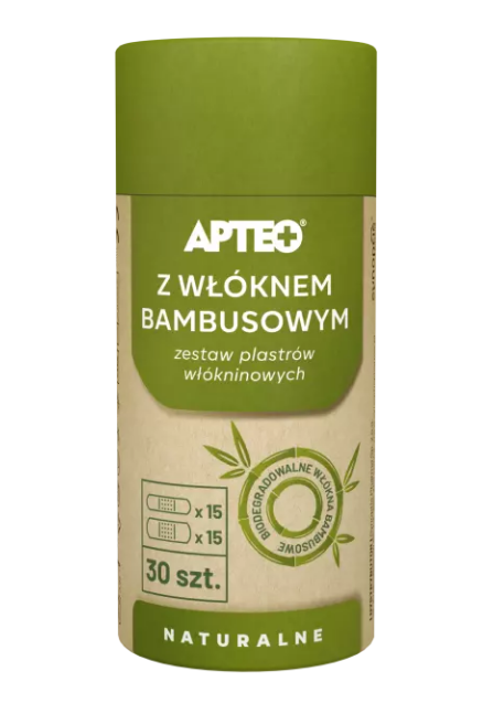 Plastry z włóknem bambusowym APTEO, zestaw plastrów włókninowych, 30 szt.