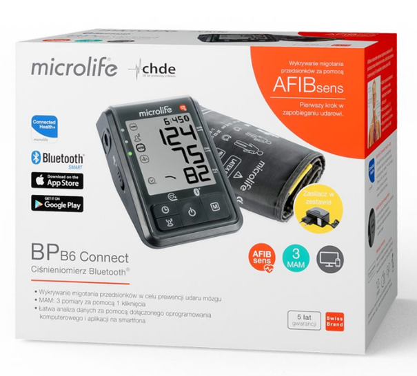 Microlife BP B6 Afib, ciśnieniomierz naramienny do pomiaru ciśnienia w warunkach domowych, 1 szt.