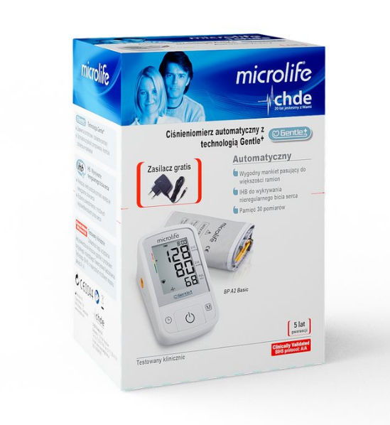 Microlife BP A2 Basic, ciśnieniomierz automatyczny naramienny + zasilacz, 1 szt.