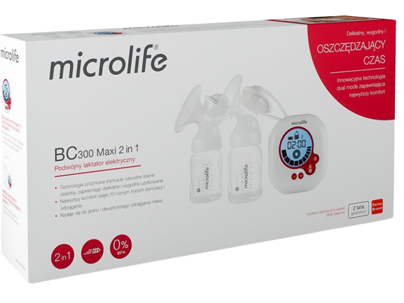Laktator Elektryczny Microlife BC 300 Maxi 2w1 laktator elektryczny podwójny, 1 szt.