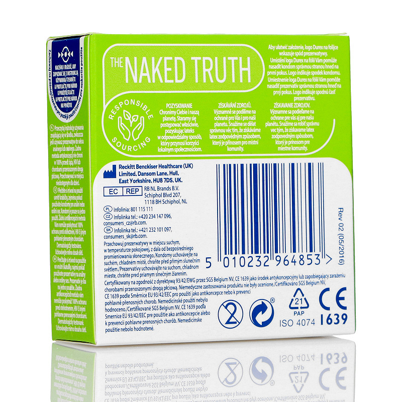 Durex Arouser, prezerwatywa prążkowana, 3 szt.