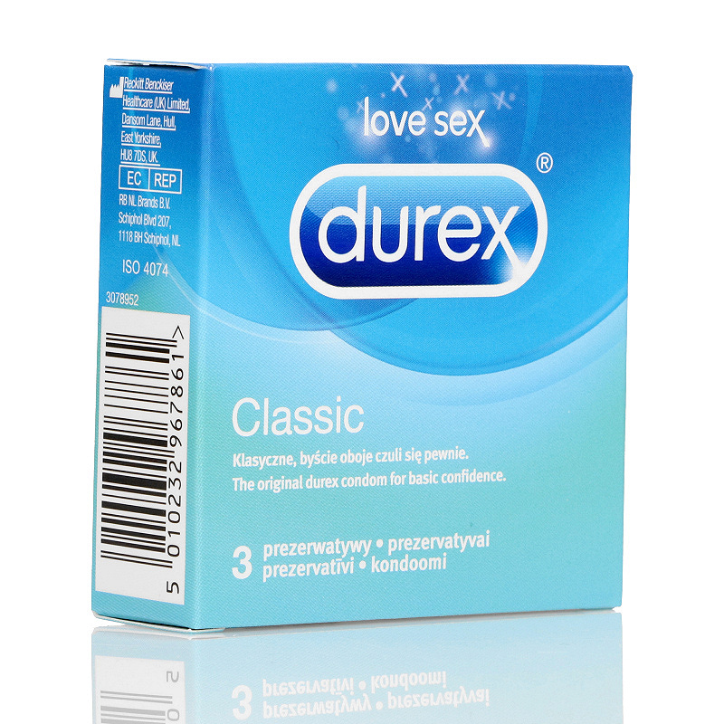Durex Classic, prezerwatywy klasyczne, 3 szt.