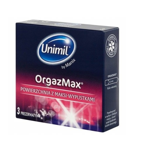 Unimil OrgazMax, prezerwatywy z wypustkami, 3 szt.