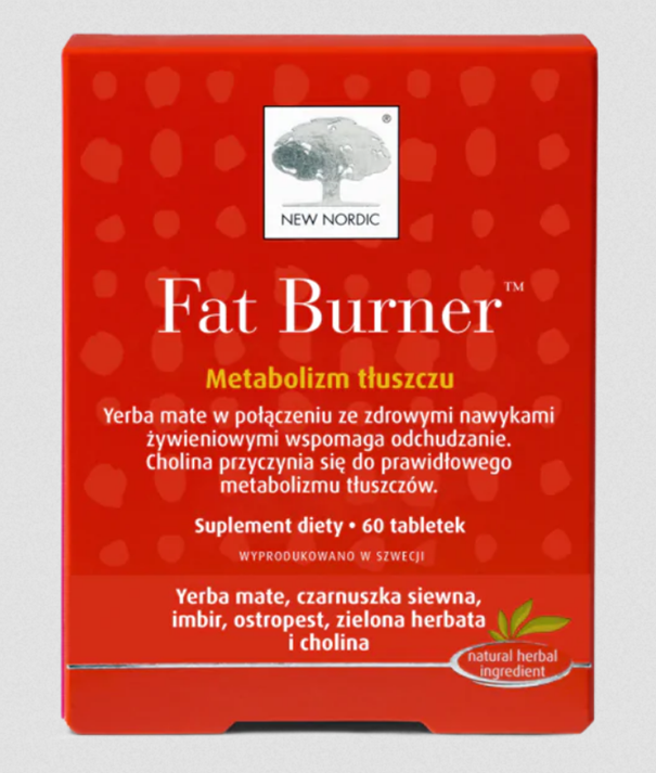 Fat Burner, tabletki ze składnikami wspomagającymi metabolizm tuszczu.