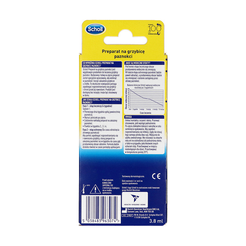 Scholl Preparat na grzybicę paznokci, zestaw: butelka 3,8 ml