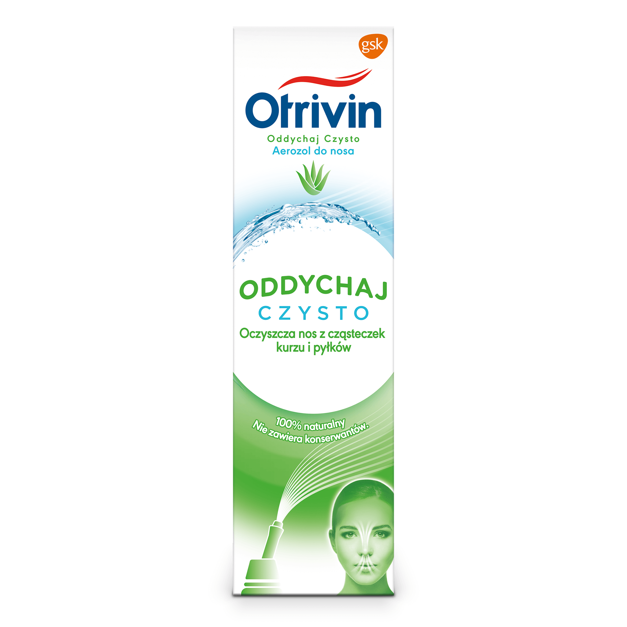 Otrivin Oddychaj Czysto, aerozol usuwający z nosa zanieczyszczenia i alergeny, 100 ml