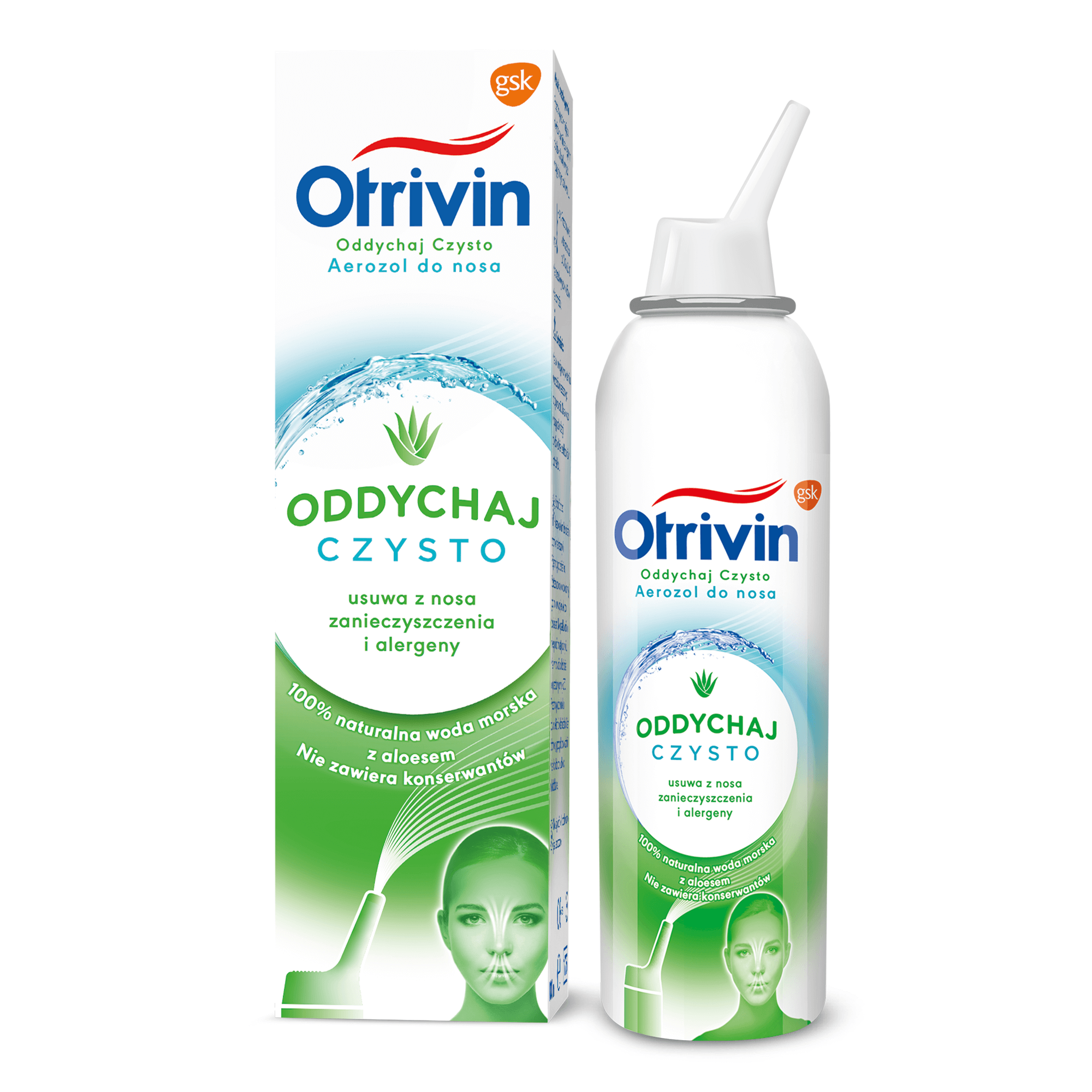 Otrivin Oddychaj Czysto, aerozol usuwający z nosa zanieczyszczenia i alergeny, 100 ml