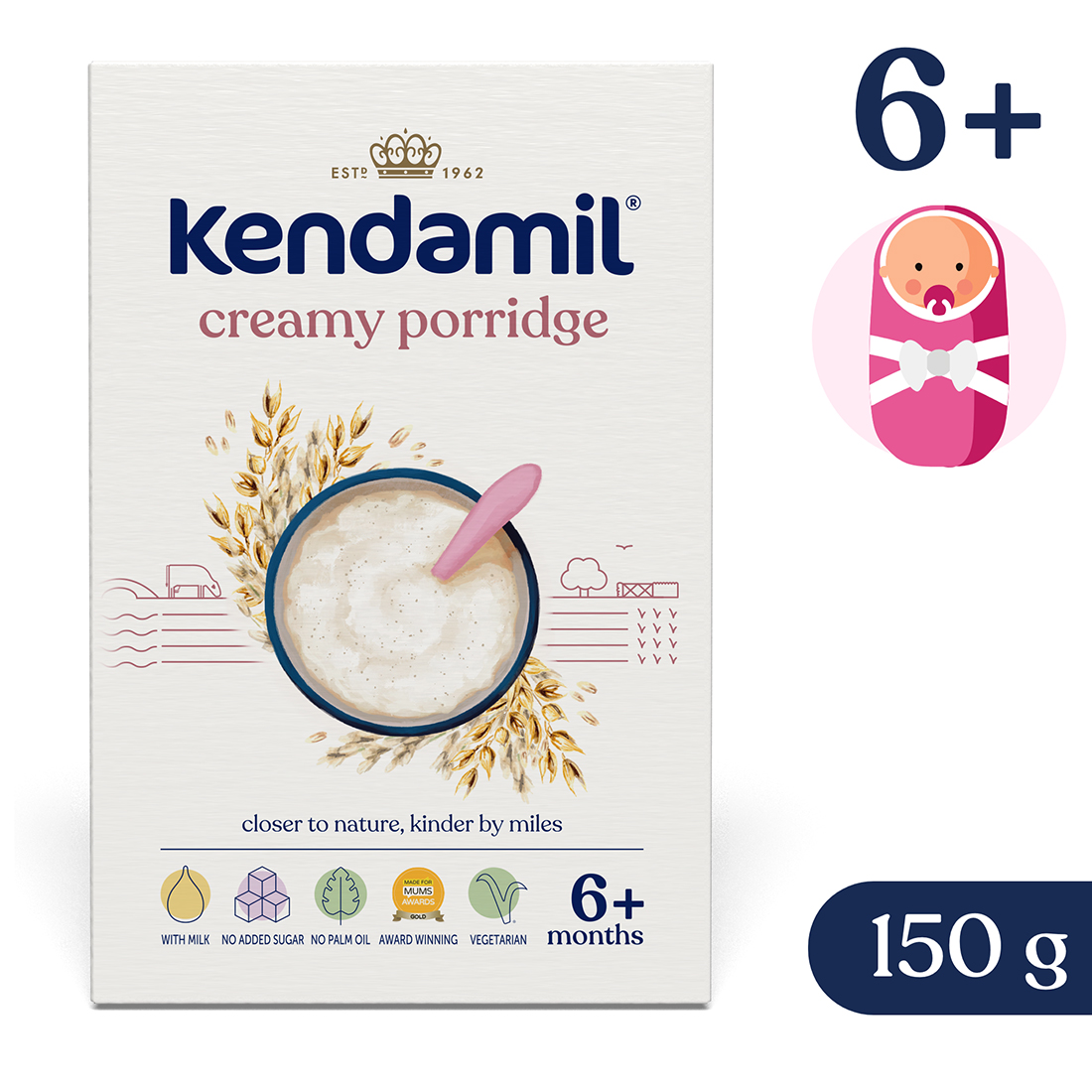Kendamil kaszka mleczna kremowa owsiana, 150 g