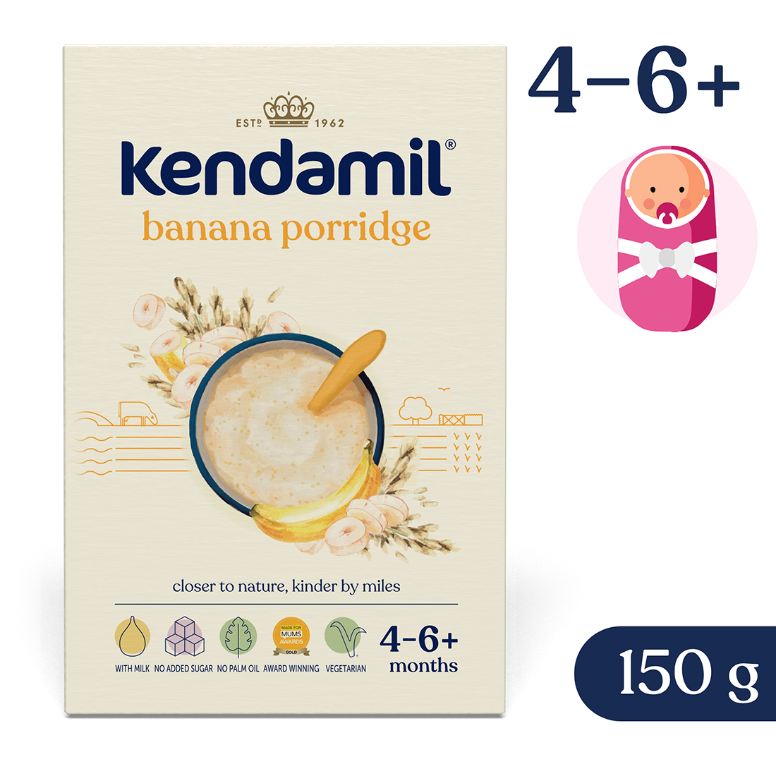 Kendamil, kaszka mleczna z bananem, 150 g