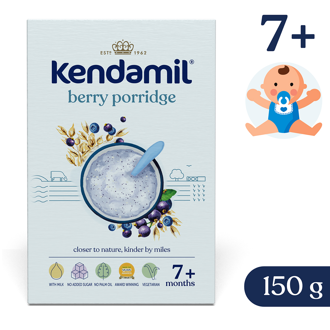 Kendamil, kaszka mleczna z owocami leśnymi, 150 g
