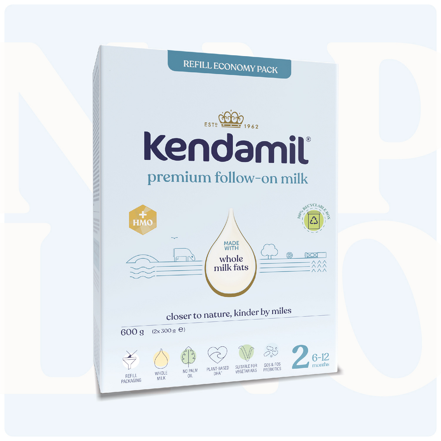Kendamil Premium 2 HMO+ Box, mleko następne, 600 g