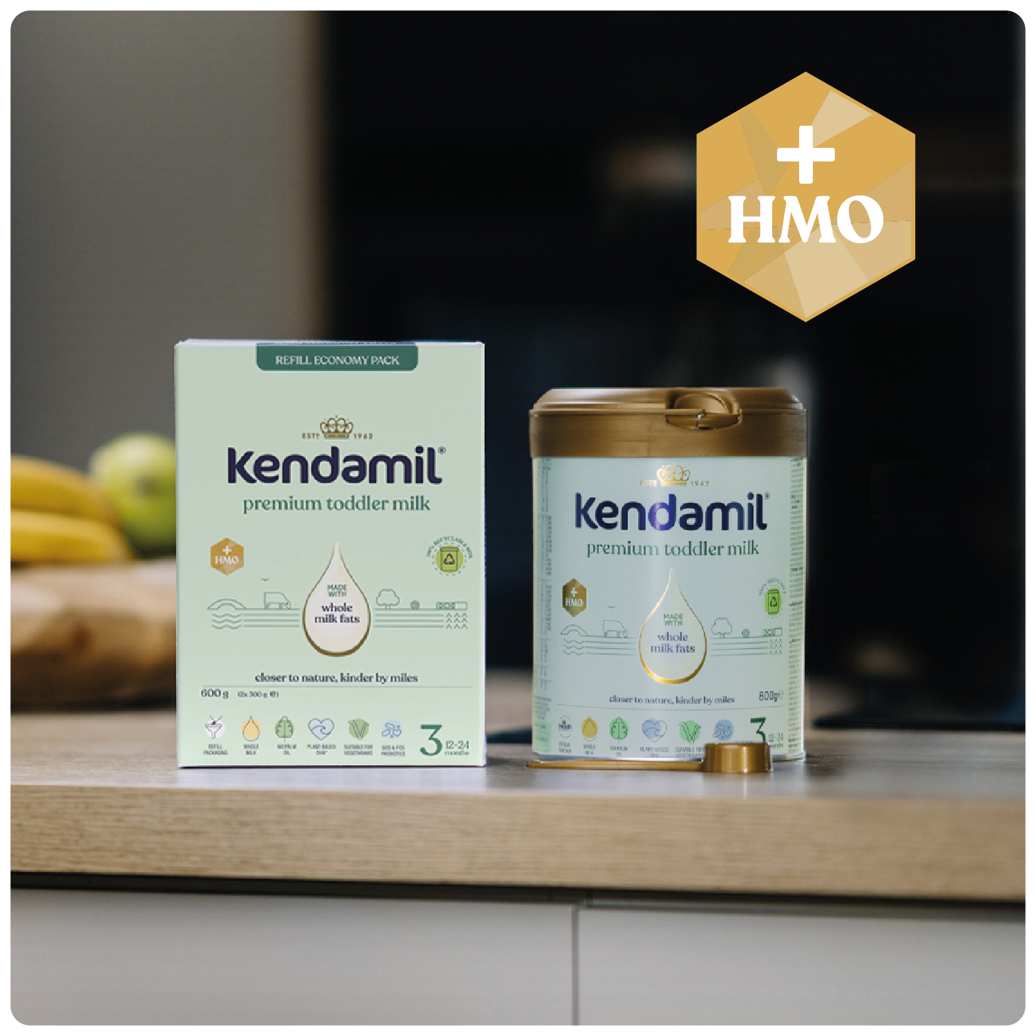 Kendamil Premium 3 HMO+ Box, mleko junior po 12. miesiącu życia, 600 g