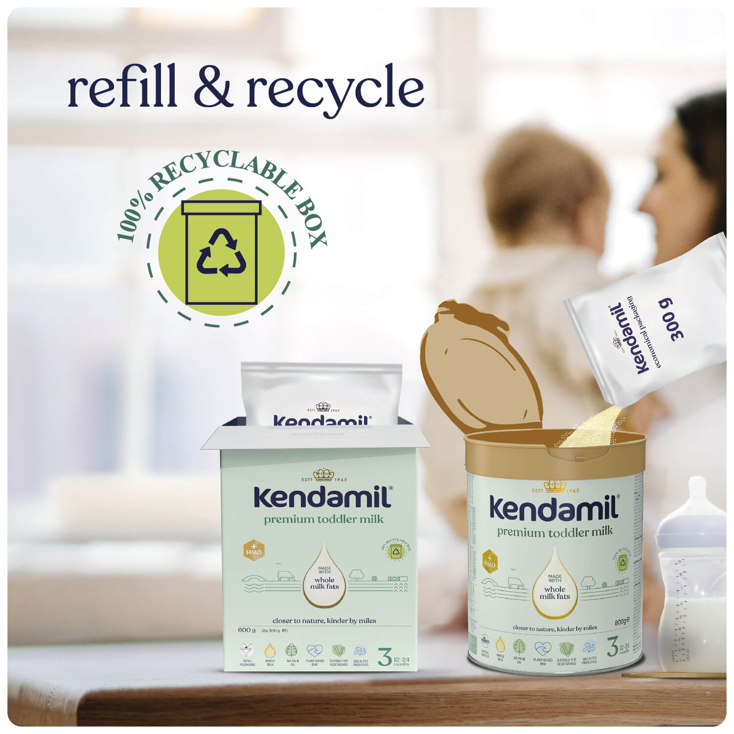 Kendamil Premium 3 HMO+ Box, mleko junior po 12. miesiącu życia, 600 g