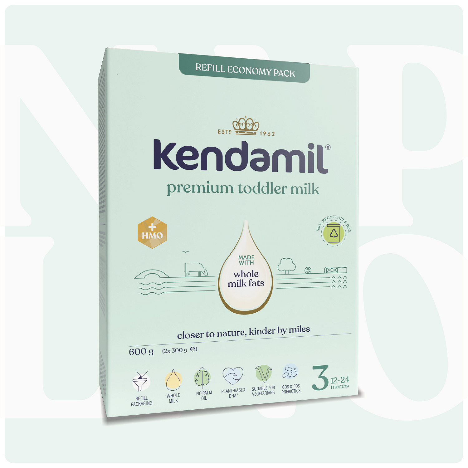 Kendamil Premium 3 HMO+ Box, mleko junior po 12. miesiącu życia, 600 g