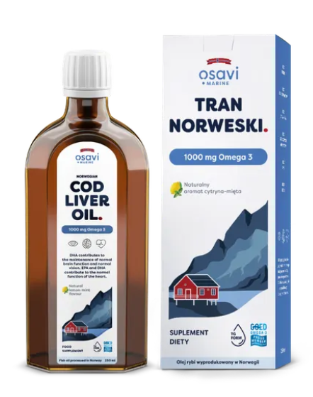 Osavi COD LIVER OIL 1000mg płyn, aromat cytrynowy, 500 ml