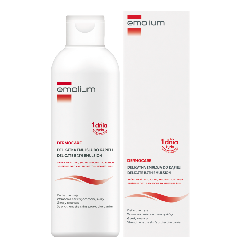 Emolium Dermocare, delikatna emulsja do kąpieli, 400 ml