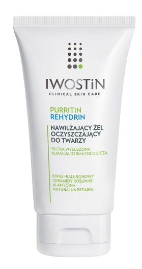 IWOSTIN Purritin Rehydrin, nawilżający żel oczyszczający do twarzy, 150 ml