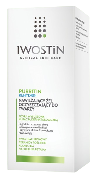 IWOSTIN Purritin Rehydrin, nawilżający żel oczyszczający do twarzy, 150 ml
