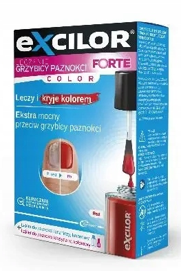 Excilor Forte Color red, lakier do leczenia grzybicy 30 ml + 8 ml