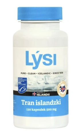 Lysi Tran Islandzki 500 mg 120 kapsułek