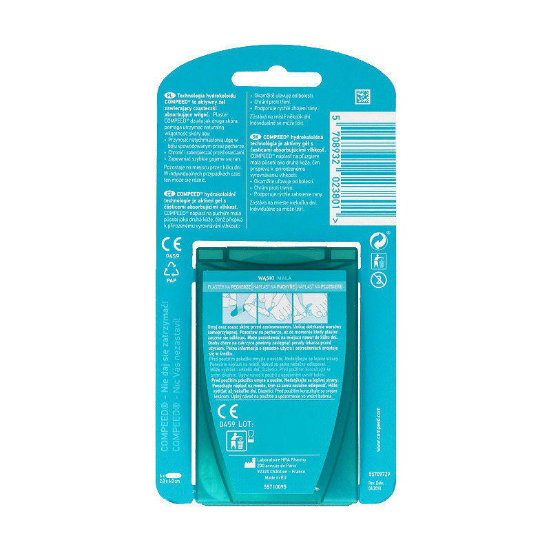 Compeed Plastry na pęcherze, zapewniające szybkie gojenie się ran, wąskie, 6 szt.
