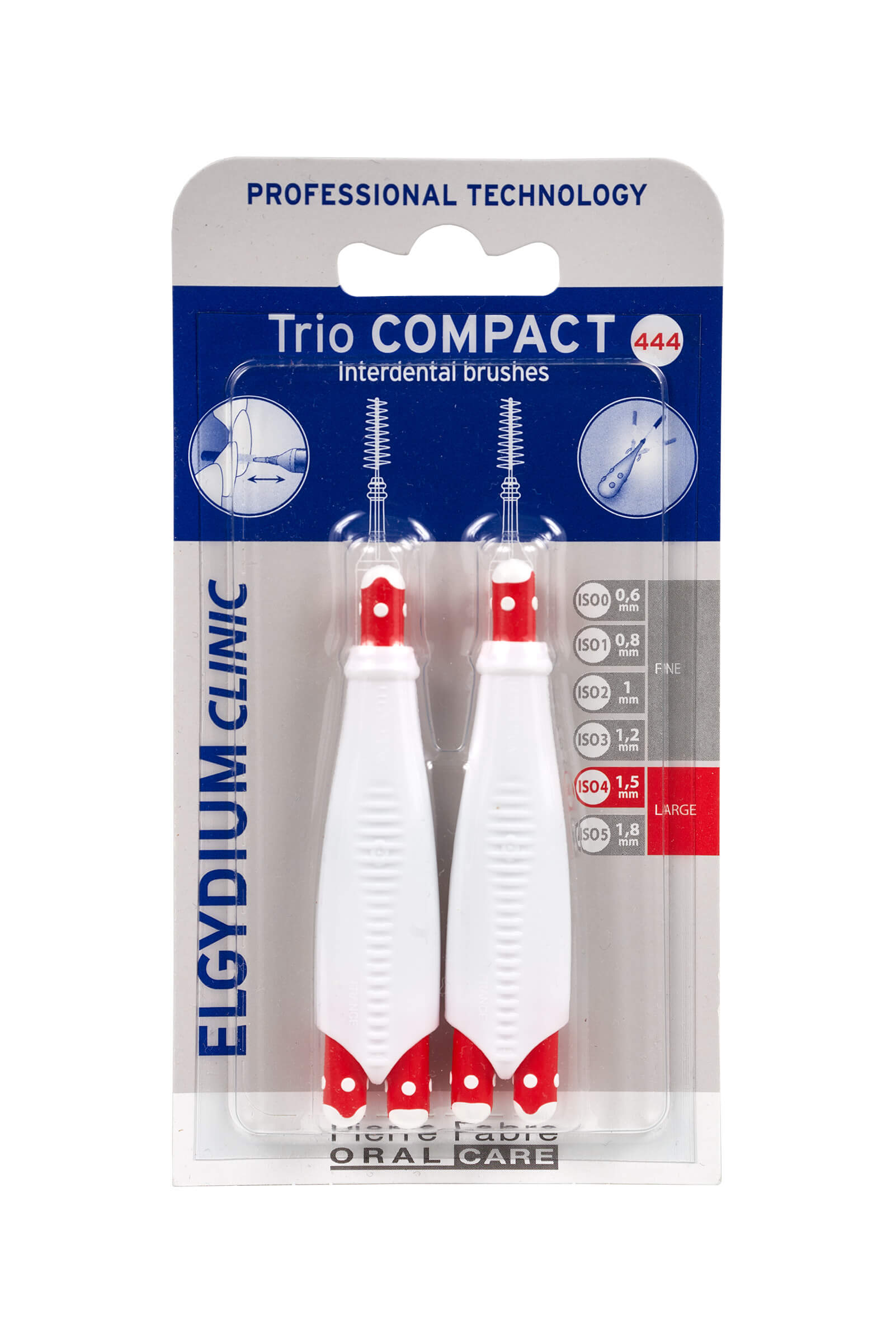 Elgydium Clinic Trio Compact 444 , szczoteczka międzyzębowa, 2 szt.