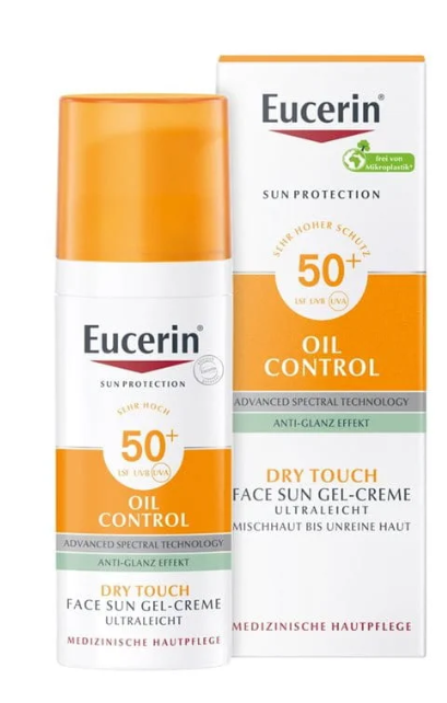 Eucerin Sun Oil Control, żel-krem ochronny, SPF 50+, 50 ml