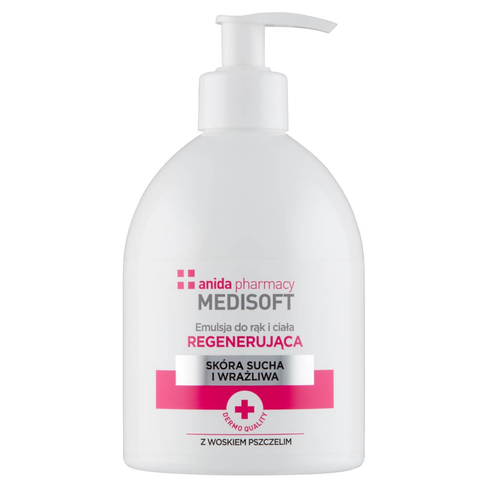 Anida MEDISOFT, emulsja regenerująca do rąk i ciała z wosiem pszczelim, 500 ml