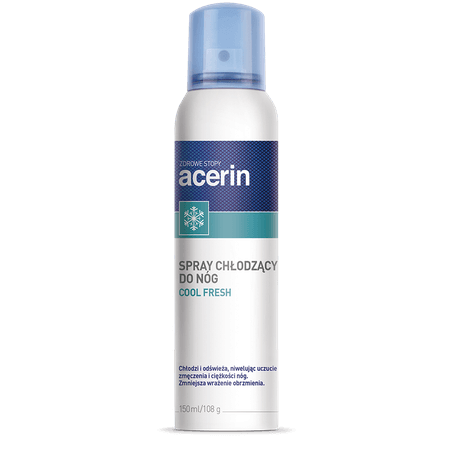 Acerin Cool Fresh Spray , spray na zmęczone i opuchnięte nogi, 150 ml