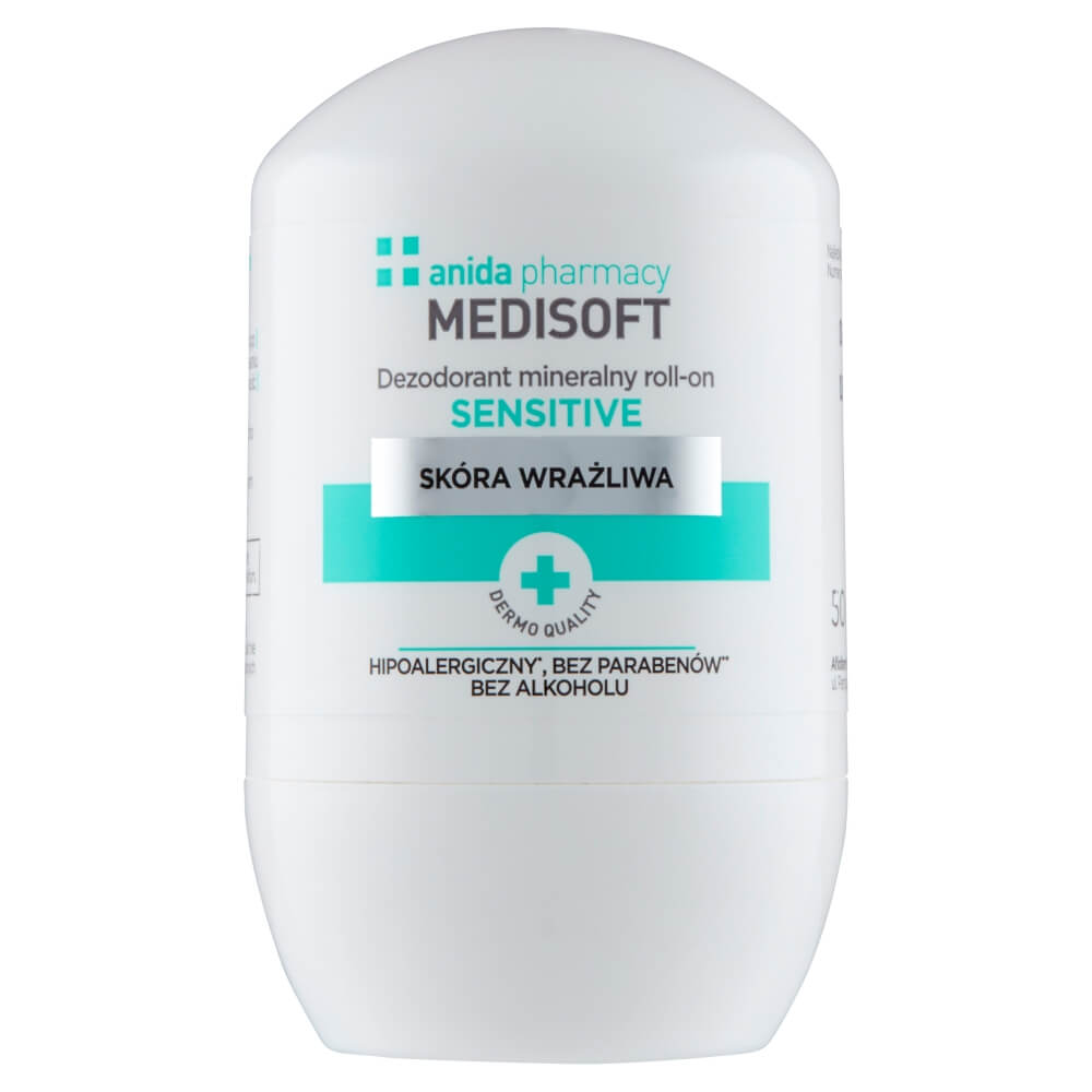 Anida MEDISOFT, dezodorant roll-on mineralny do skóry wrażliwej, 50 ml