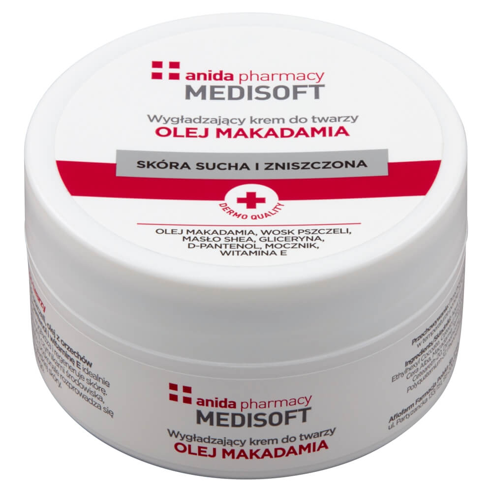 Anida MEDISOFT , krem wygładzający do twarzy z olejem makadamia, 100 ml
