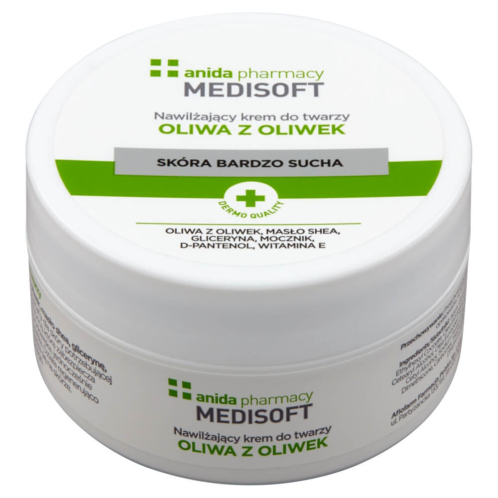 Anida MEDISOFT , krem nawilżający do twarzy z oliwą z oliwek, 100 ml