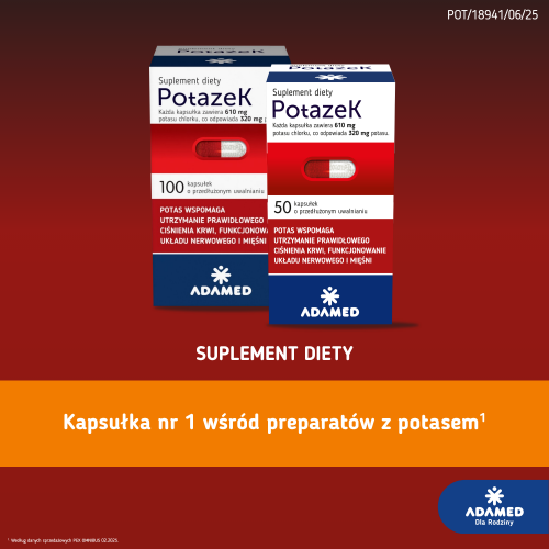 Potazek, kapsułki  ze składnikami pomagającymi utrzymać prawidłowe ciśnienie krwi, 100 szt.