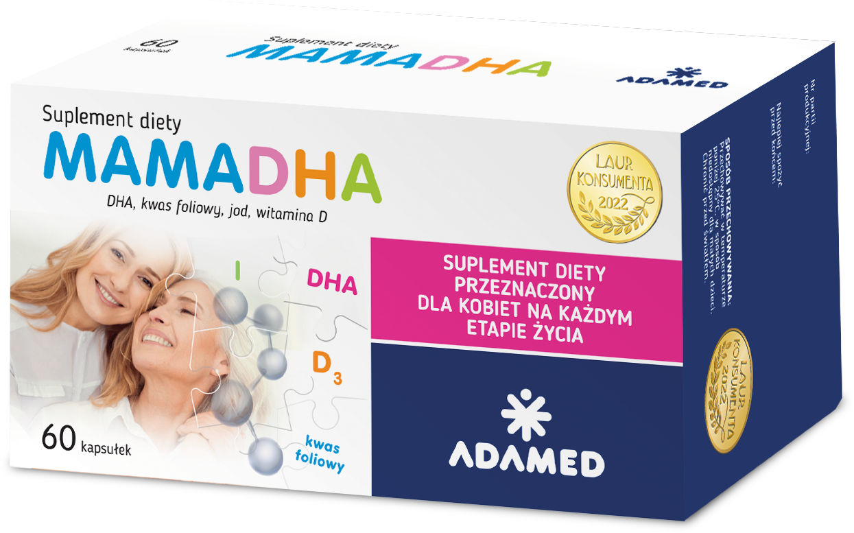 MamaDHA, kapsułki z odpowiednio dobraną kompozycją DHA witamin i minerałów, 60 szt.
